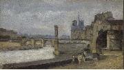 Stanislas lepine The Pont de la Tournelle, Paris oil painting on canvas